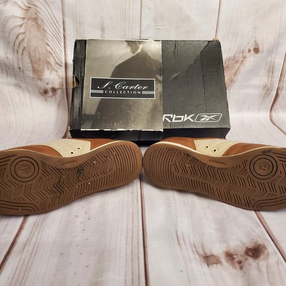 Reebok Rbk S. Carter Collection Leather Sneaker, Kids 5 1/2, Brown/Tan - Picture 10 of 10